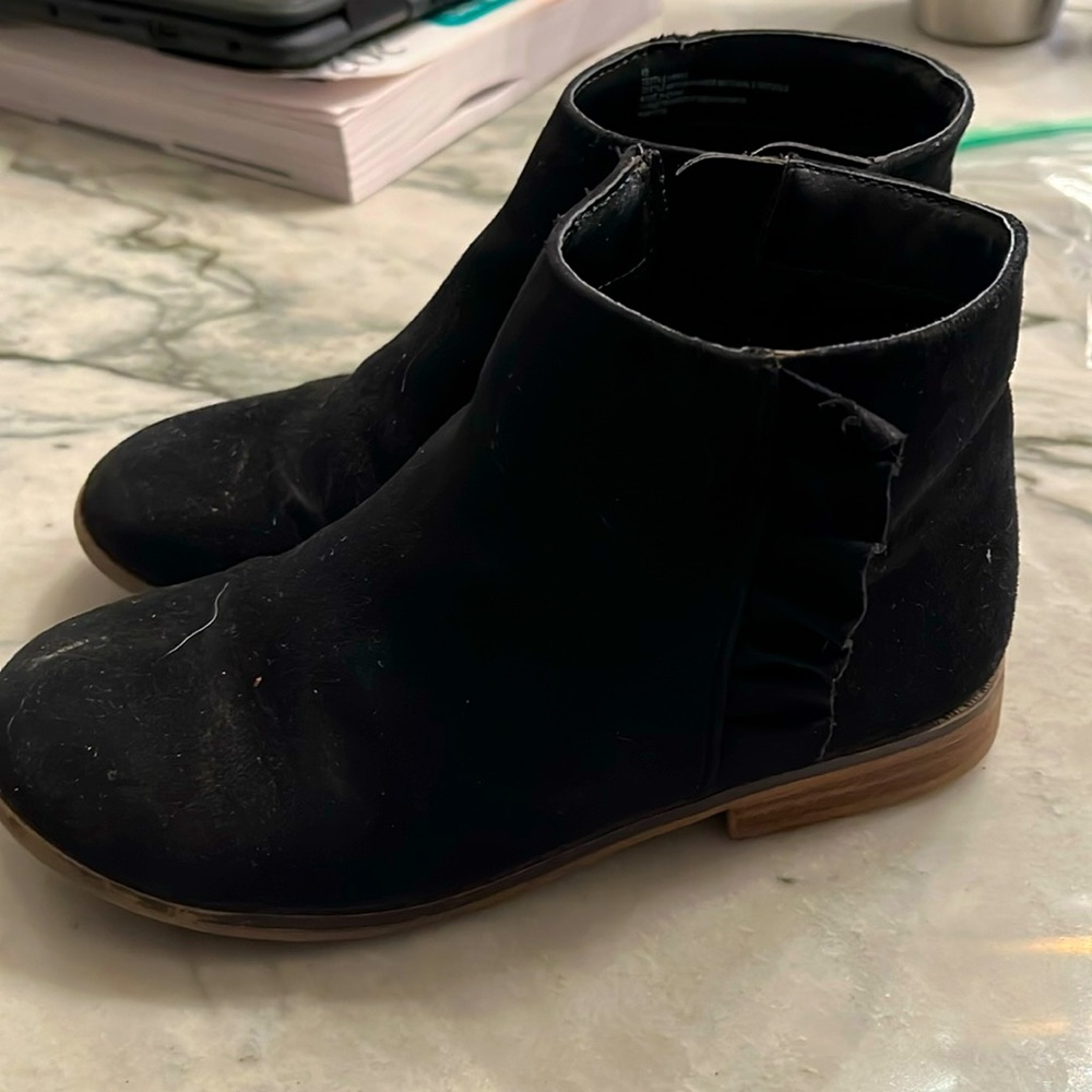 Black girls boots with zipper